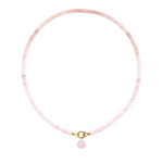 Pink Shell Charm on Petal Pink Beaded Necklace