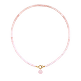 Pink Shell Charm on Petal Pink Beaded Necklace