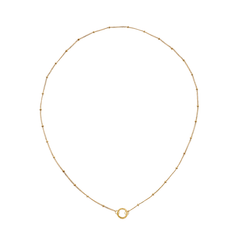 golden chain necklace with golden charm keeper