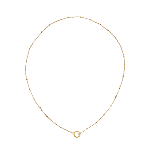 golden chain necklace with golden charm keeper
