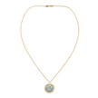 blue cameo pendant on gold chain