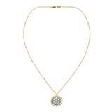 blue cameo pendant on gold chain
