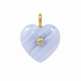 Blue Lace Heart Charm