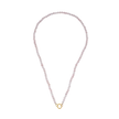 rose quartz necklace with golden charm keeper